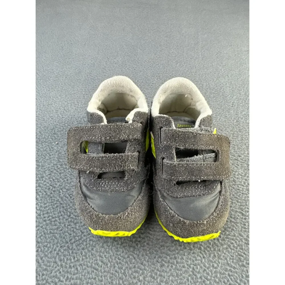 Saucony Infant Boy Baby‎ Jazz Crib Grey Green Athletic Sneaker Size 3